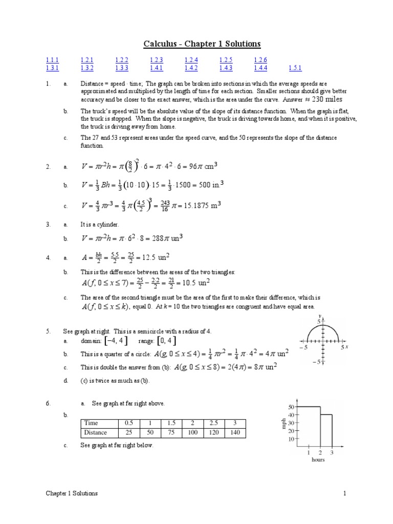 Chapter 1 Calculus Solutions | PDF | Area | Asymptote