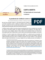 Carta Aberta: A Pandemia de Violência Contra A Mulher