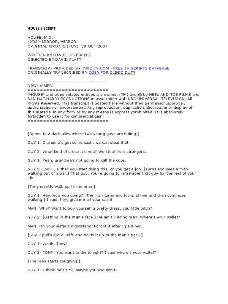 HOUSE'S SCRIPTs | PDF | Heart | Clinical Medicine