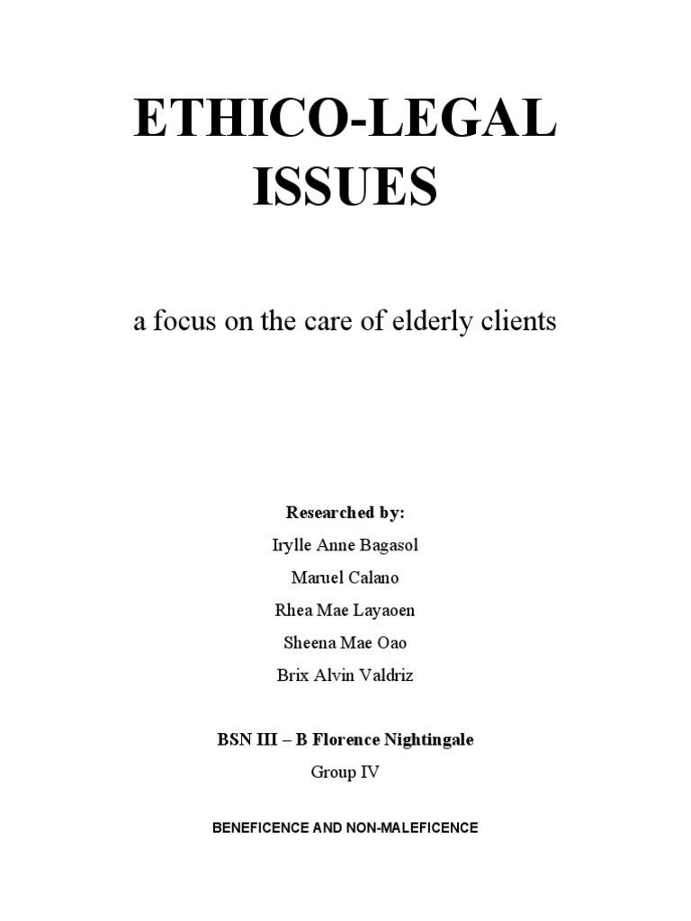 Ethico-Legal Issues in Elder Care | PDF | Self-Improvement | Science ...