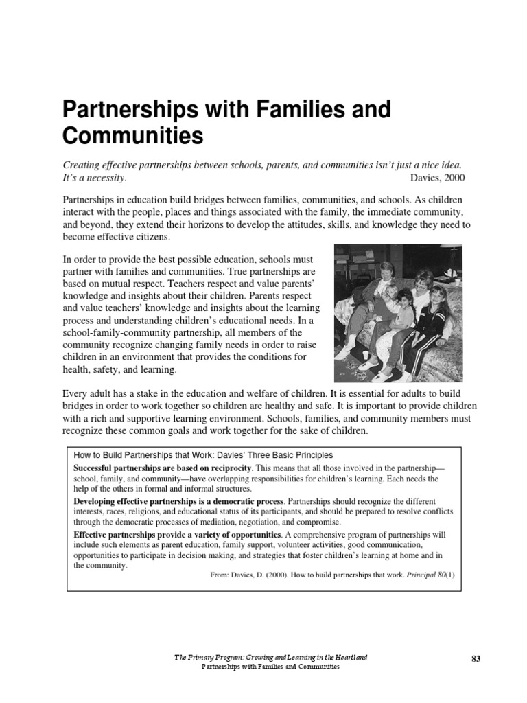 Building Effective School Partnerships | PDF | Wellness