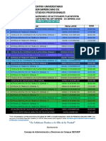 2A Calendario Académico Plataforma Alumnos LICENCIATURA SEP-DIC 2020