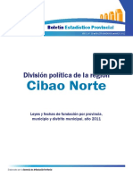 División Política de La Región, Leyes y Fechas de Fundación Por Provincia, Municipio y Distrito Municipal, Año 2011 PDF