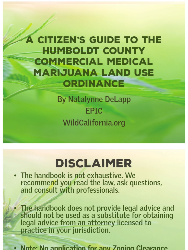 A Citizen's Guide To The Humboldt County Commercial Medical Marijuana Land Use Ordinance PDF