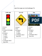 Tomorrow's Project. 1. Choose A Road Sign From Page Your Text Book (Page 71) - 2. Bring