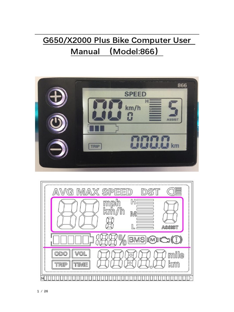 24V-60V Bike Computer S866 E-Bike LCD Display Meter | 24V-60V Waterproof Control Panel With 24V-60V Bike Computer S866 E-Bike LCD Display Meter | 24V-60V Waterproof Control Panel With