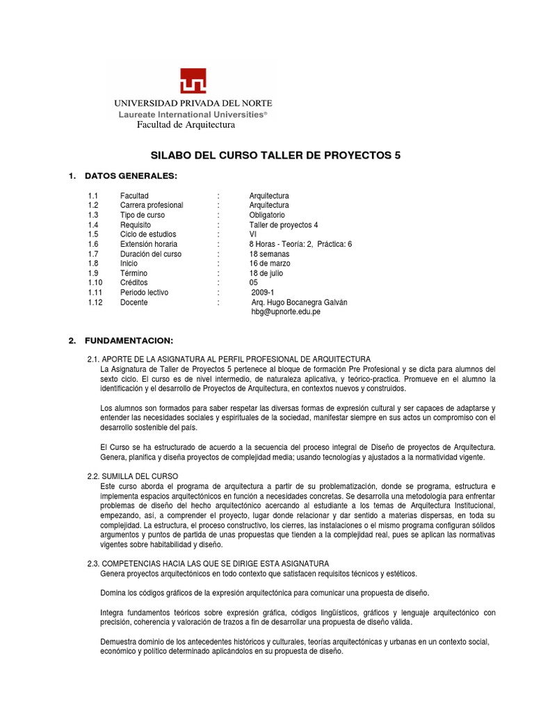 Taller de Proyectos 5 en Arquitectura | PDF | Diseño | Evaluación