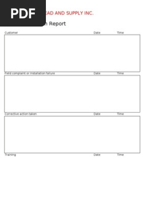Corrective Action Report