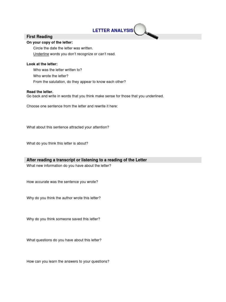 Letter Analysis PDF | PDF | General Fiction