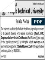 PTU Public Notice: Apply for Documents by Feb 15