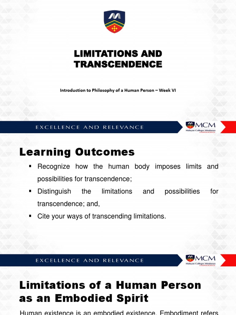 Limitations and Transcendence in Philosophy | PDF | Transcendence ...