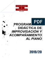 Improvisación y acompañamiento al piano