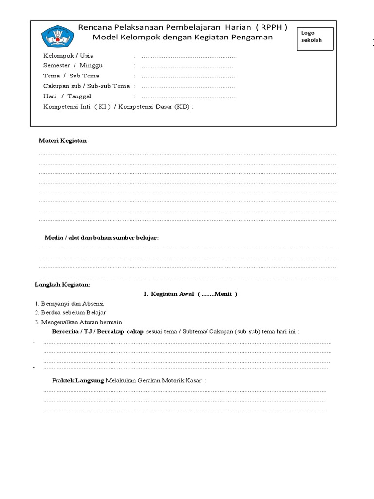 Tabel RPPH Kosong | PDF