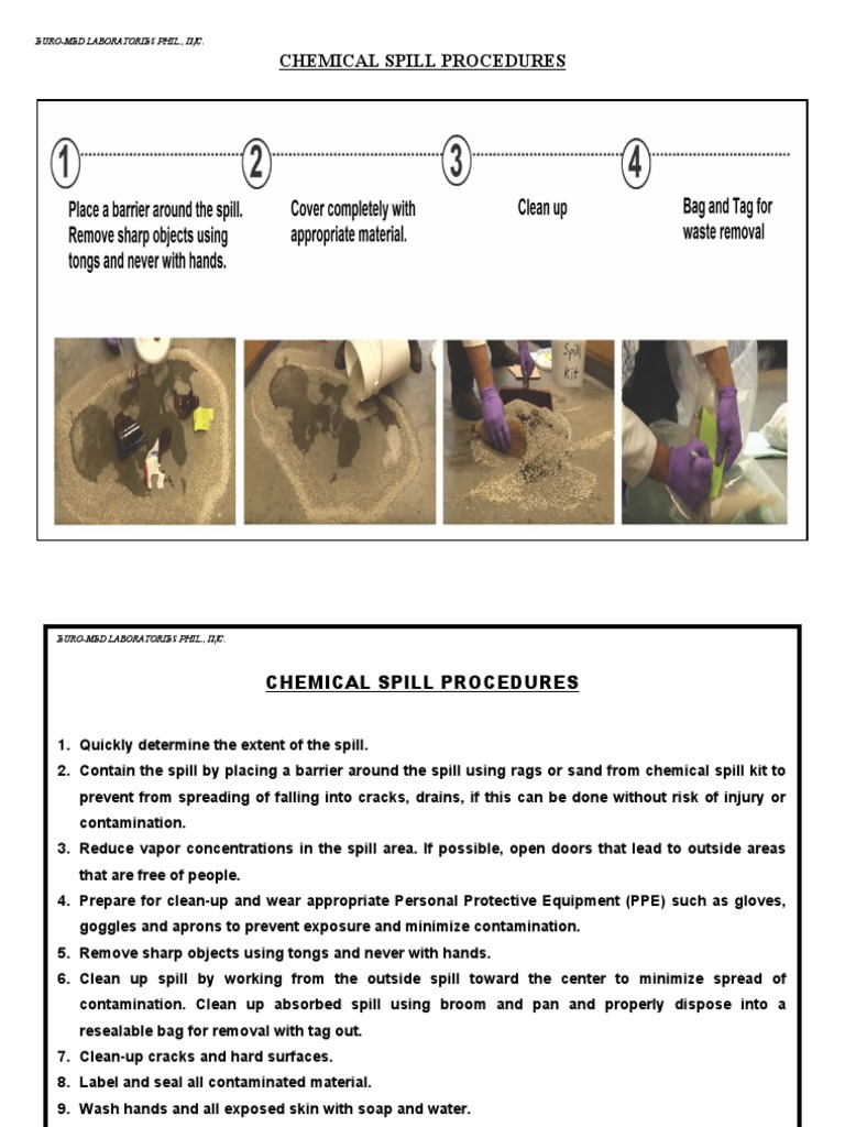 CHEMICAL SPILL PROCEDURES With Pictures PDF