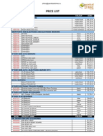 Price List: Art - No. Product Name Colour Euro