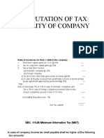 Computation of Tax Liability of Company