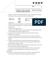 Class Test 2 Date: Name: - Grade: AS Level Unit: Verification: Bank Reconciliation Verification: Ledger Control A/c Subject: Accounting