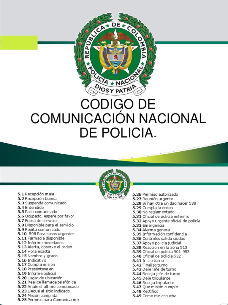Código de Comunicación Policial Nacional | PDF | Seguridad Pública