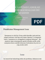 Pengelolaan Dan Langkah Langkah Pengendalian Isu Dan Krisis: Agung Rachmadan 44216310027