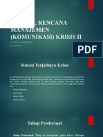 Manual Rencana Manajemen (Komunikasi) Krisis Ii: Agung Rachmadan 44216310027
