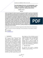 The Role of Transformational Leadership and Organizational Culture in Service Delivery Within A Public Service Organization