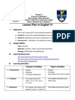 English Lesson Plan on Spelling
