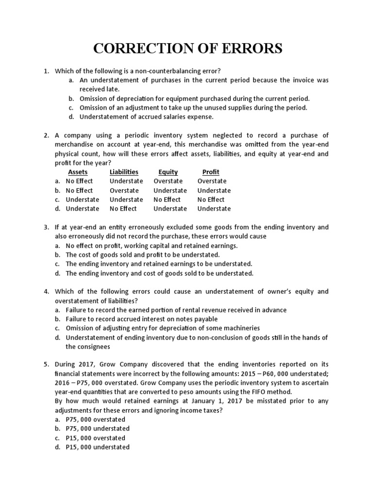 Accounting Error Corrections Guide | PDF | Retained Earnings | Depreciation