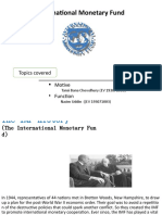 International Monetary Fund: Topics Covered Motive Function