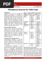 Phosphorus Sources For Field Crops: Fact Sheet 73 Agronomy Fact Sheet Series