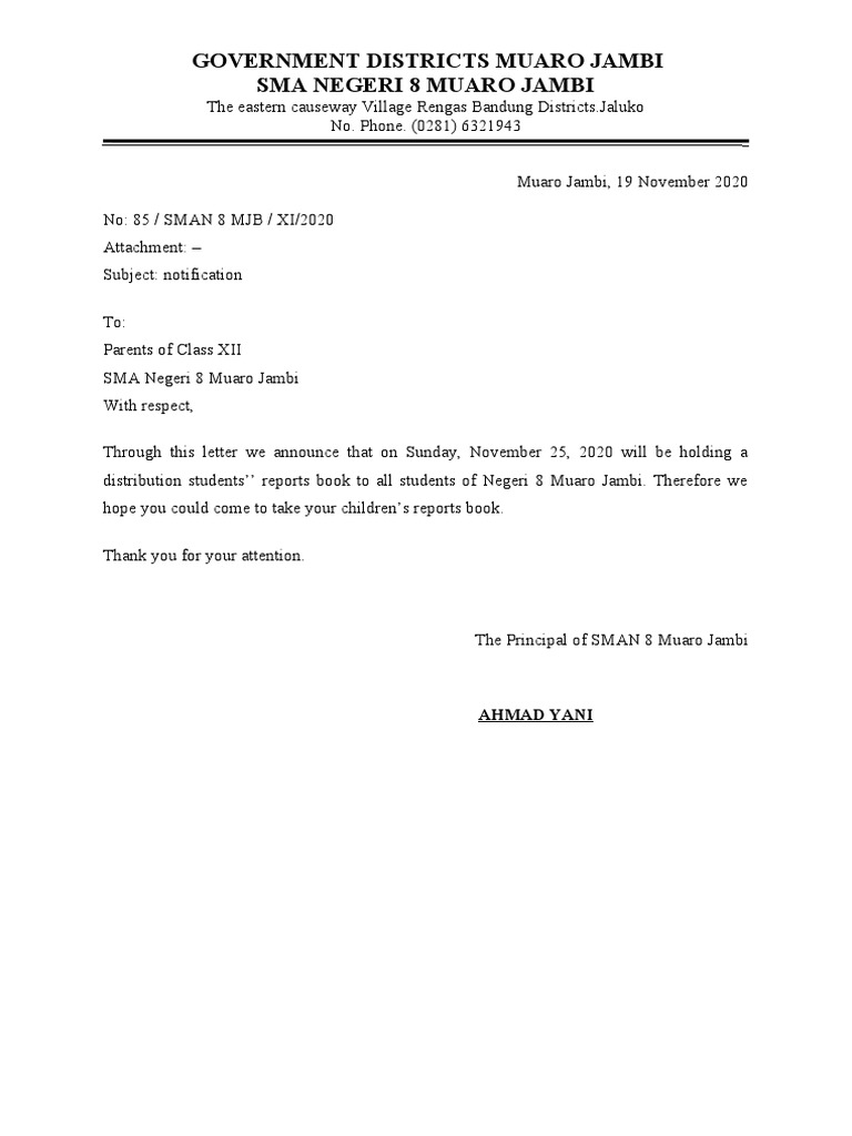 Examples of Formal Letters in English | PDF | Psychological Concepts