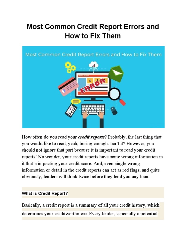 5 Common Credit Report Errors And How To Fix Them – EOKGN