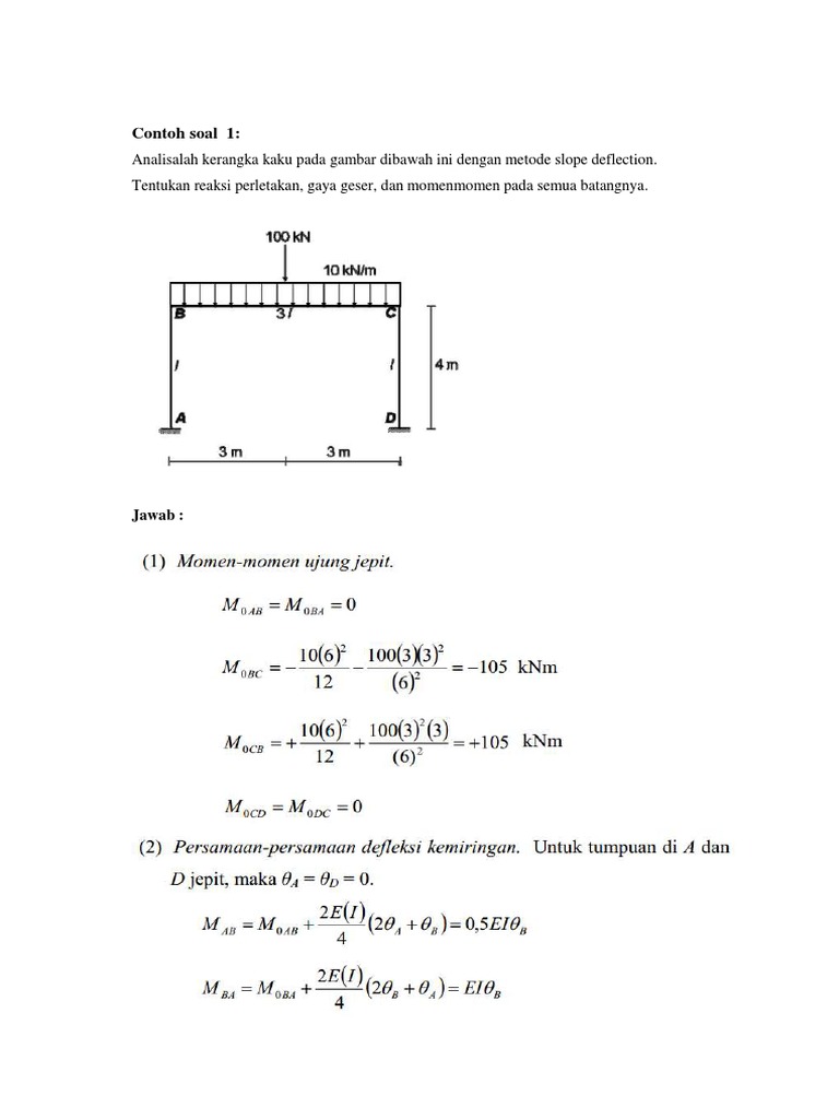 Contoh Soal 1 Portal Biasa Analisa Struktur