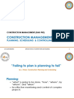 Construction Management Techniques: Planning, Scheduling & Controlling