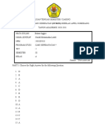 Mata Kuliah:Bahasa Inggris Nama Lengkap: Naufal Misbahuddin Luthfi NPM: 1910105510 Program Studi: Ilmu Keperawatan TKT: 2 Semester: Iii Kelas: A