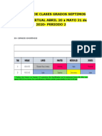 Horario de Clases Grados Septimos