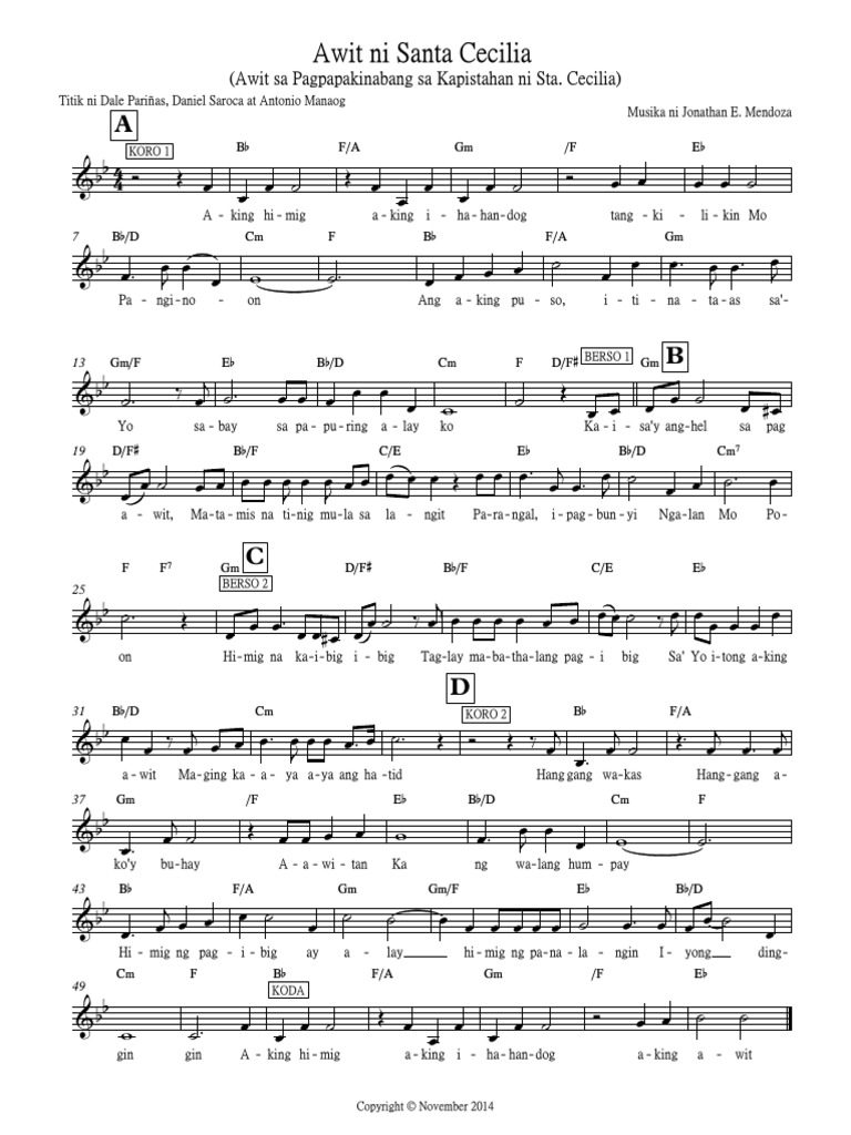 Awit Ni Sta Cecilia 2020 | PDF