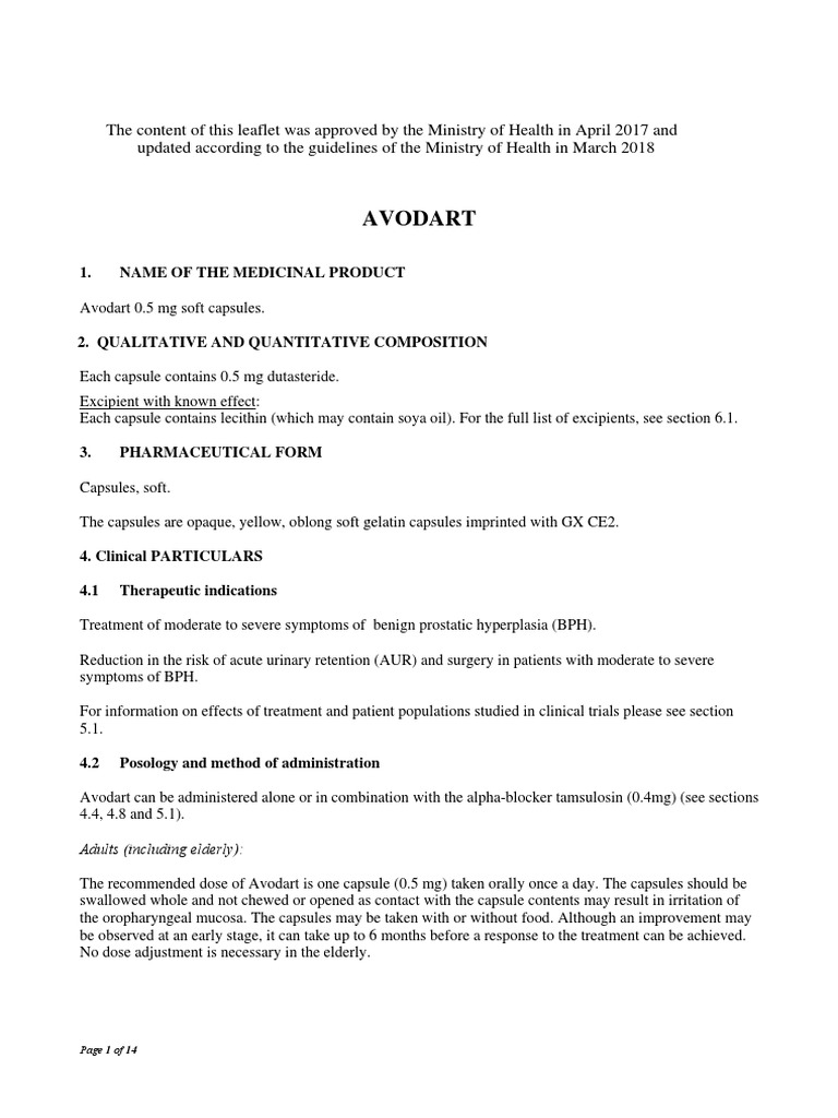 Dutasteride 0.5mg (Avodart) | PDF | Prostate Specific Antigen ...