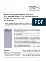 Palestinian Refugee Conditions Associated With Intestinal Parasites and Diarrhoea: Nuseirat Refugee Camp As A Case Study