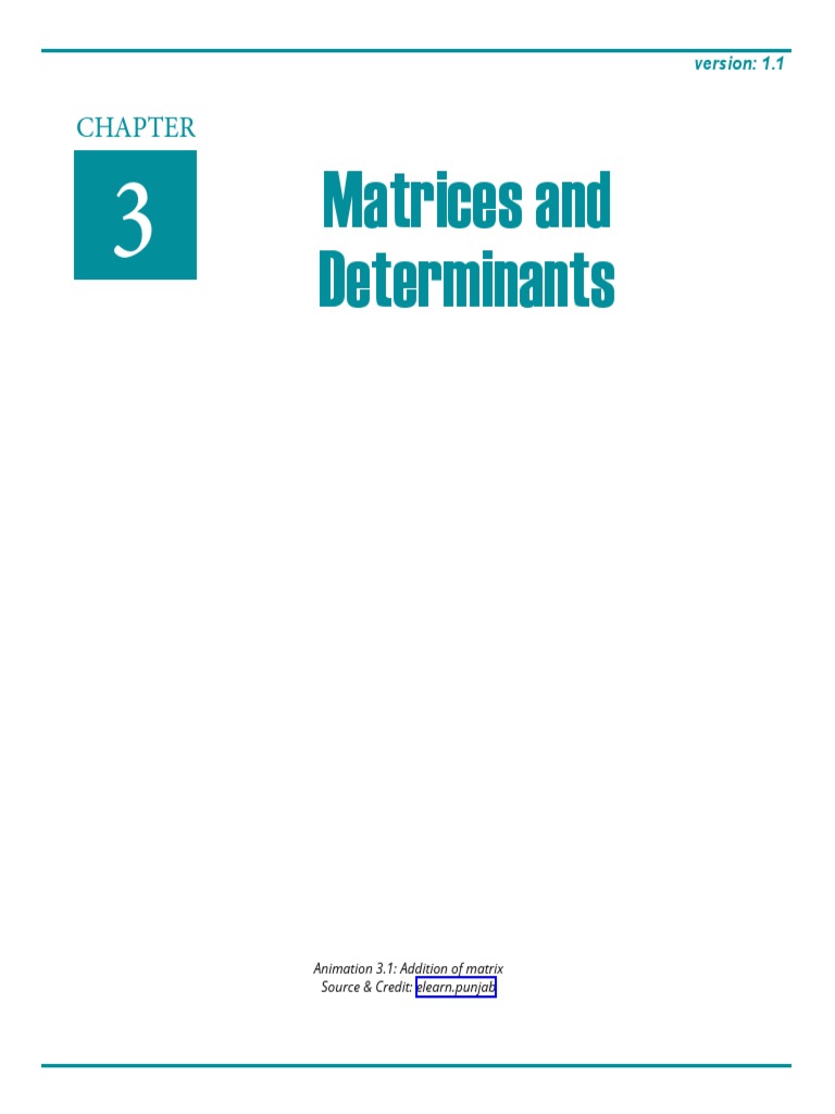 Matrices and Determinants: Animation 3.1: Addition of Matrix Source ...