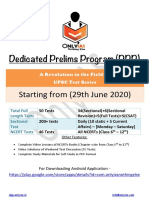 Dedicated Prelims Program (DPP) : Starting From (29th June 2020)