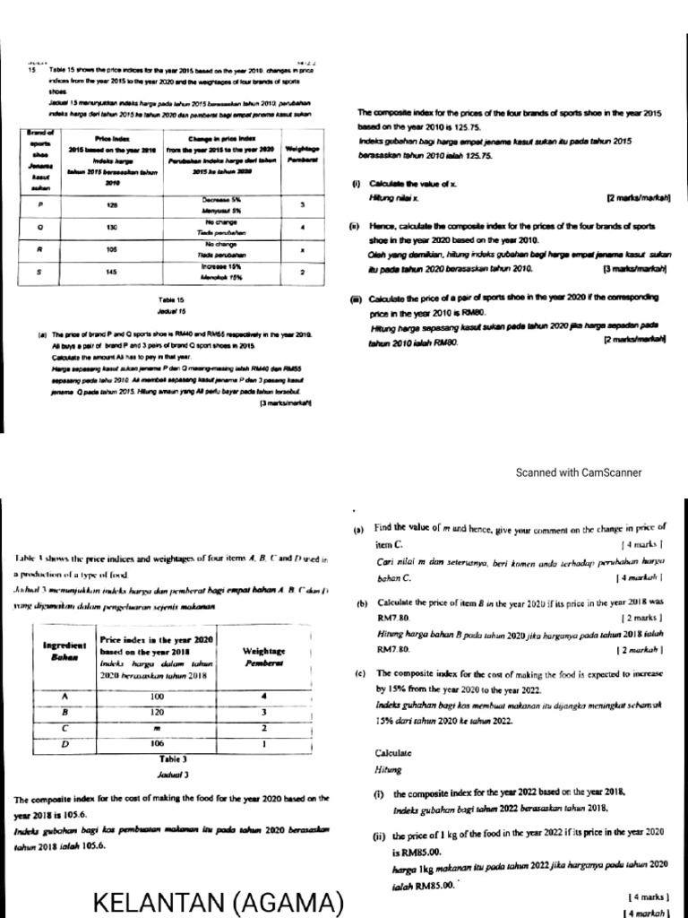 Index Number 2020 Terkini Soalan Negeri 2020??  PDF