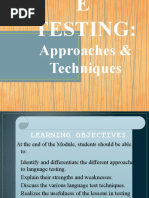 Language Testing Approaches and Techniques