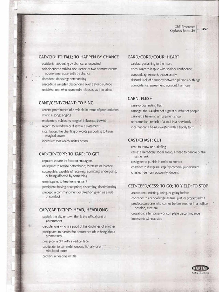 Understanding Latin Roots: CAD/CID/CORD | PDF