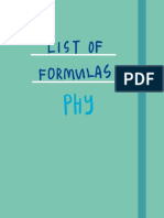 PHY Formulas and Concepts