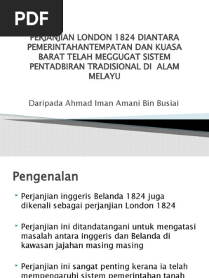 Perjanjian London 1824 Diantara Pemerintahantempatan Dan Kuasa Barat Pdf