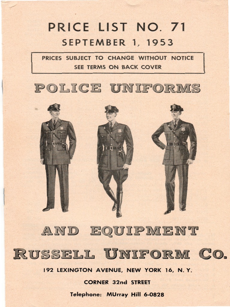 Russell Uniform Catalog 1953 PDF
