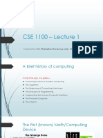 Lecture 1 - CSE 1100