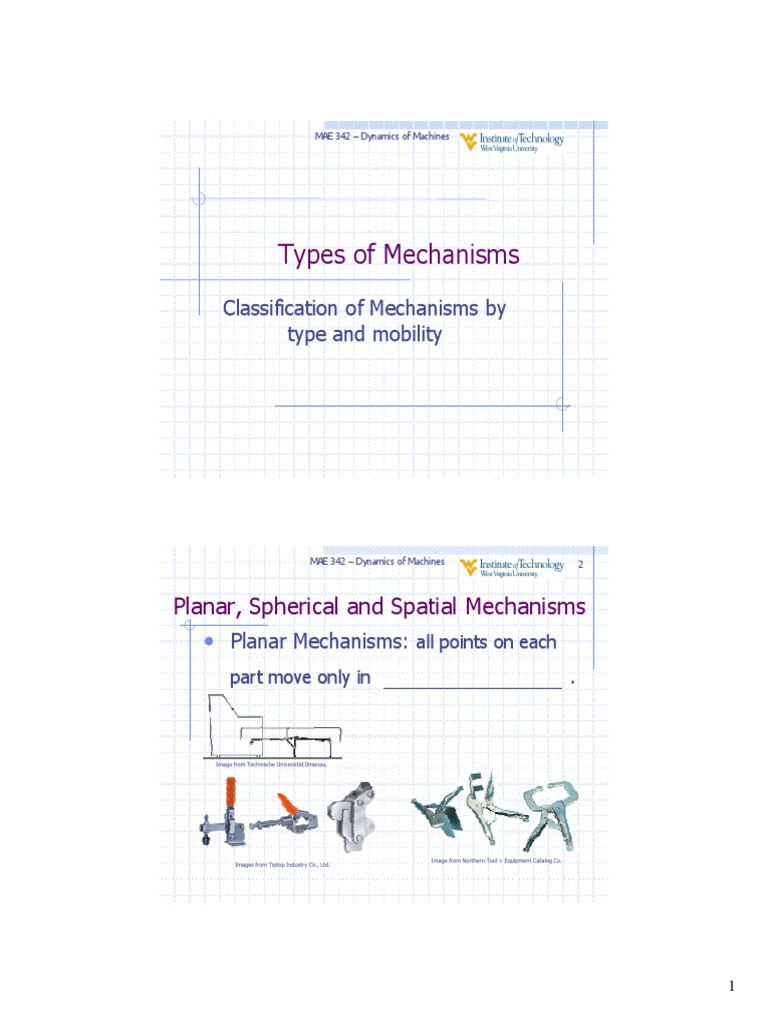 Mechanism Types and Mobility in Machines | PDF | Machines | Mechanical ...
