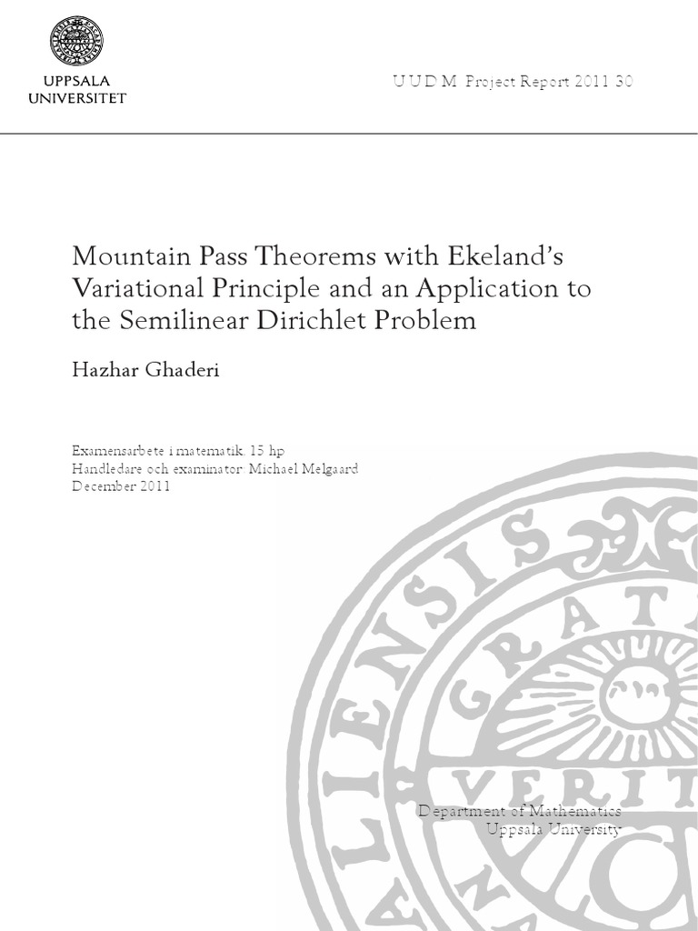 Mountain Pass Theorems in Mathematics | PDF