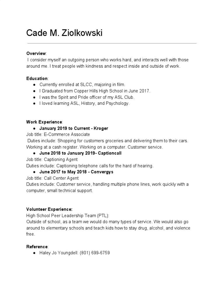 Film Major with Diverse Work Experience | PDF